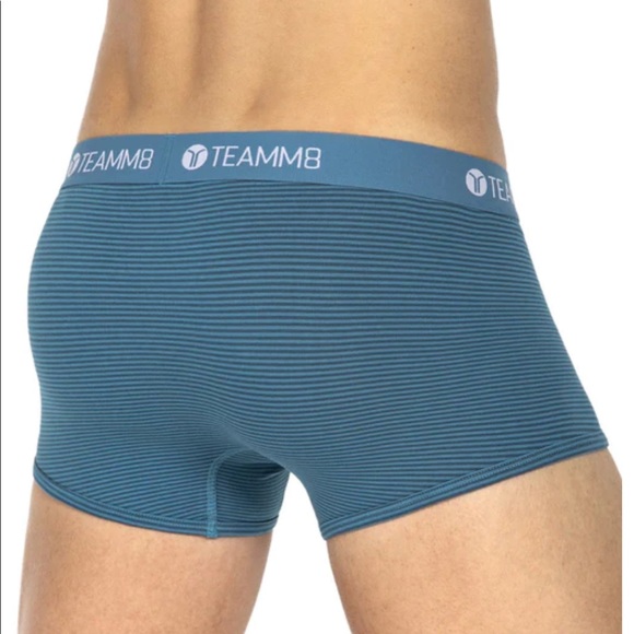 Mens Small NWT TEAMM8 Teal Super Low Stripe Boxer Brief - Picture 3 of 9